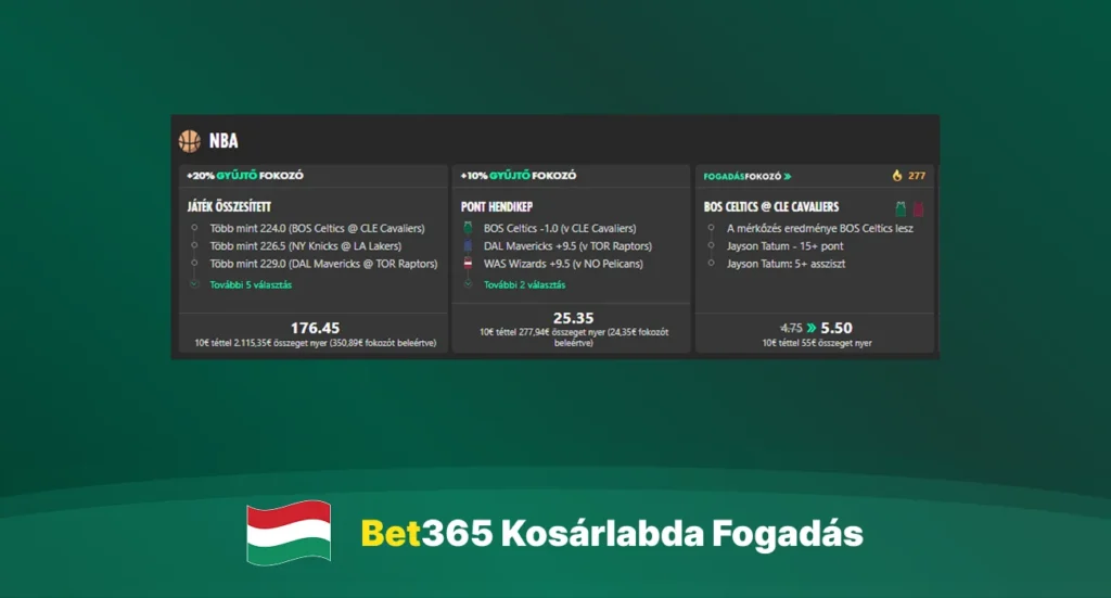 Bet365 kosárlabda fogadási oddsok és mérkőzéspiacok